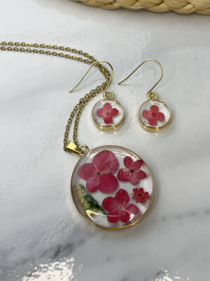 conjunto bisel de flores naturales