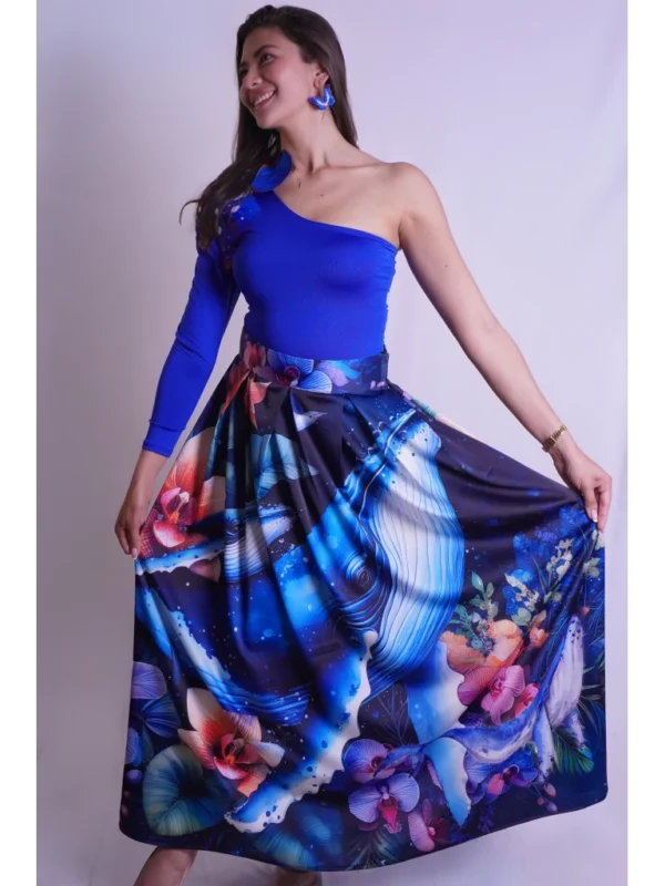 Falda azul ballena