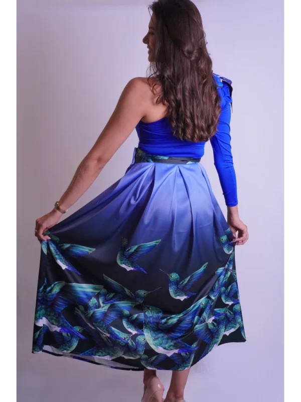 Falda azul oscura colibries (2) Falda azul oscura colibries