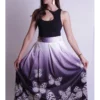 Falda blanca morada mariposas blancas