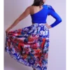 Falda blanca y azul con mariposas azules