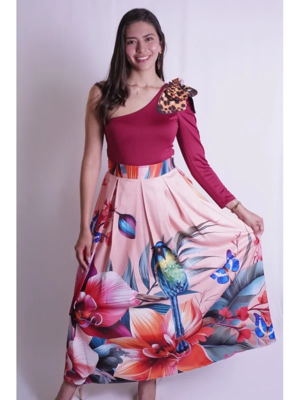 Falda color salmon barranquero