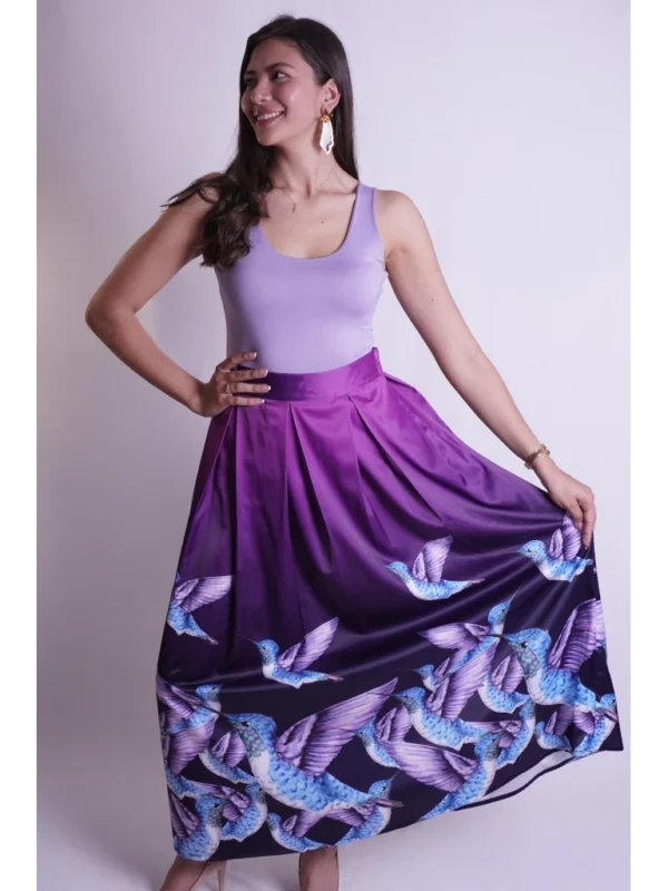 Falda morada colibries