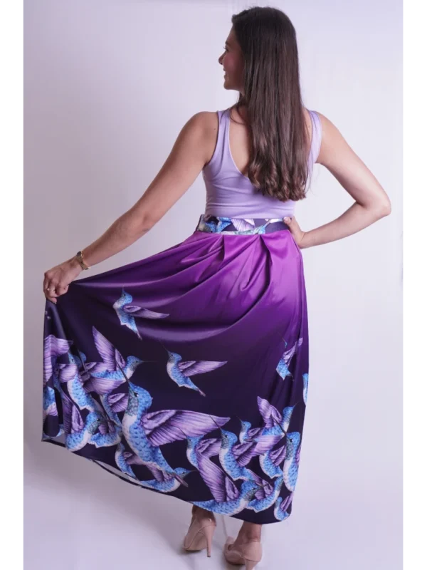 Falda morada colibries