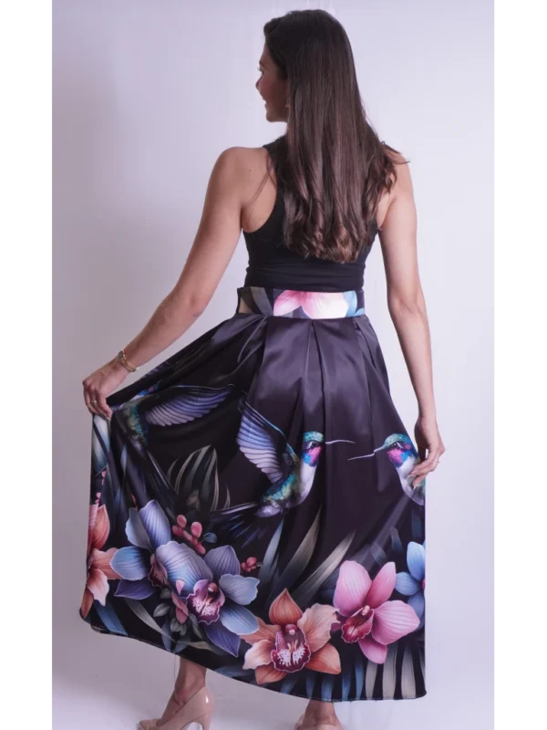 Falda negra colibries grandes (2) Falda negra colibries grandes