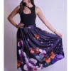 Falda negra mariposa naranja