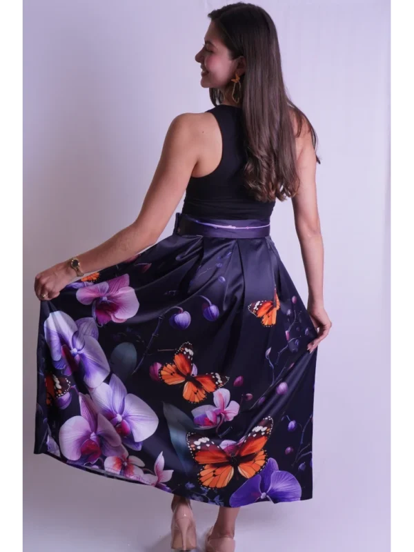 Falda negra mariposa naranja (2) Falda negra mariposa naranja