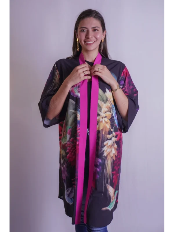 Kimono negro colibrí (2) Kimono negro colibrí