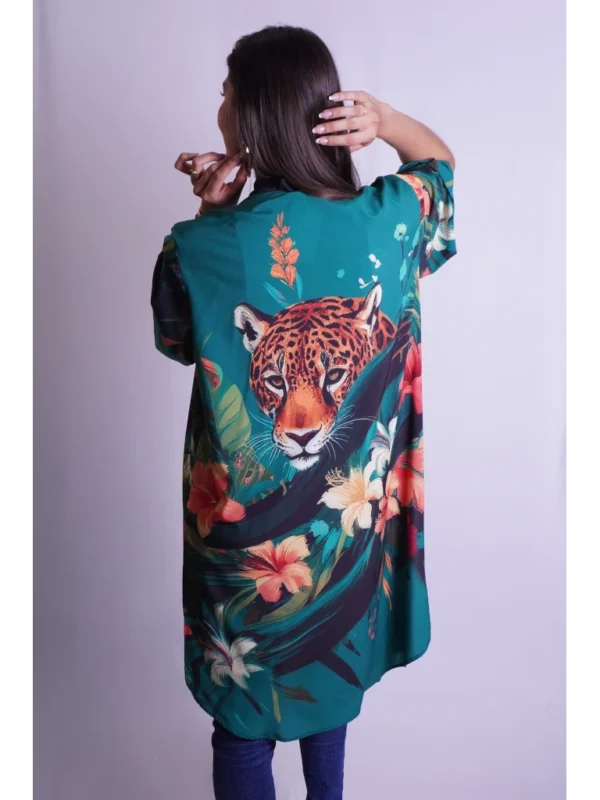 Kimono verde jaguar (1) Kimono verde jaguar