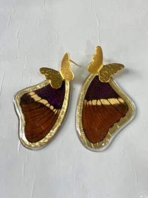 Arete alas cafetera topo bronce
