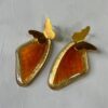 Arete alas naranjas topo bronce