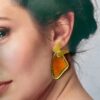 Arete alas naranjas topo bronce