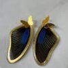 Arete alas negras y azul topo bronce
