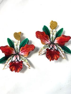 Arete orquídea Naranja