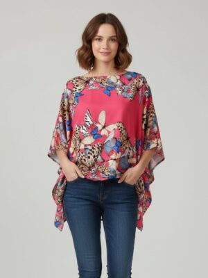 Poncho multiusos fucsia