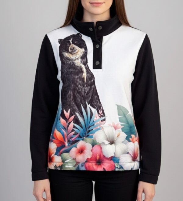 Buzo negro Oso de anteojos