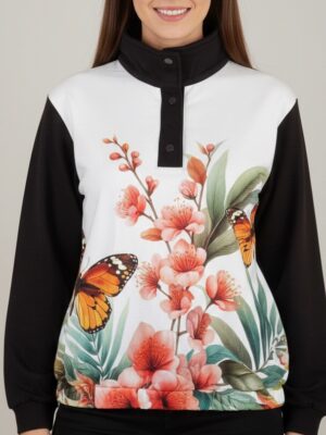 Buzo negro y prima monarca