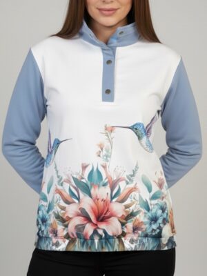 Talla M - Buzo azul colibrí