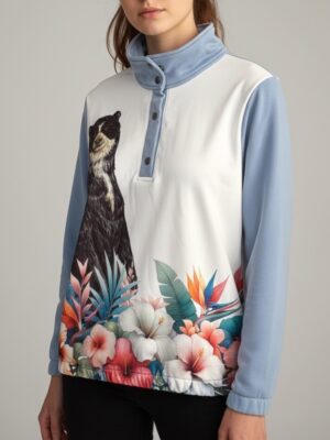 Talla M - Buzo azul oso de anteojos