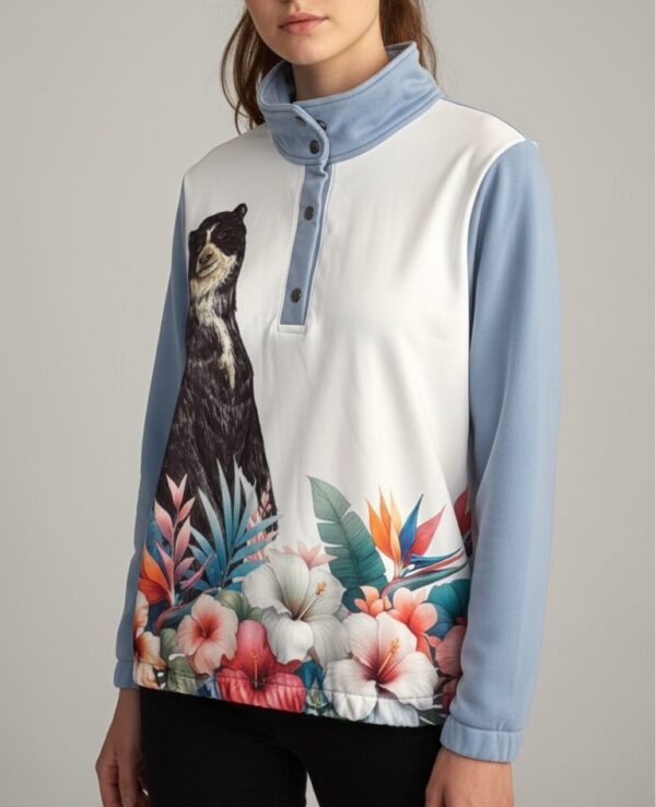 Talla M - Buzo azul oso de anteojos