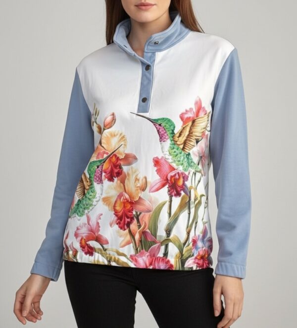 Talla M - Buzo azul colibri