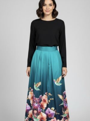 Falda tablas colibrí aguamarina