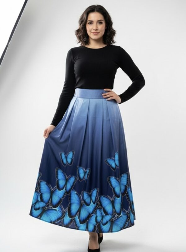 Falda tablas mariposa Morpho