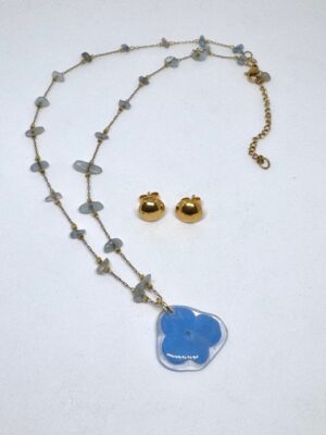 Conjunto Flor suspendida azul