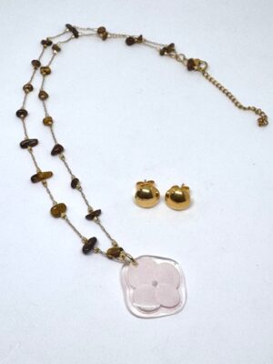 Conjunto Flor suspendida blanco-lila