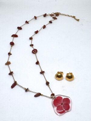 Conjunto Flor suspendida rojizo