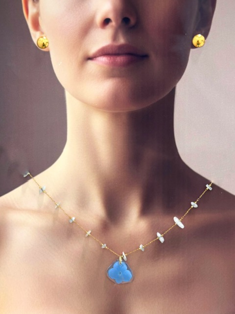 Conjunto Flor suspendida azul