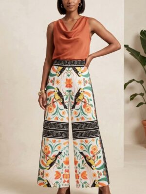 Pantalón fresco estampado