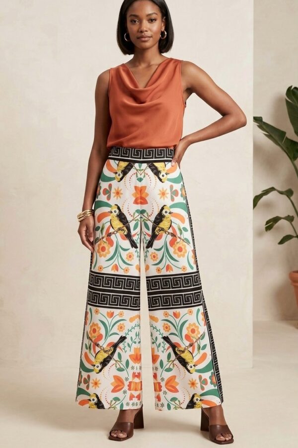 Pantalón fresco estampado