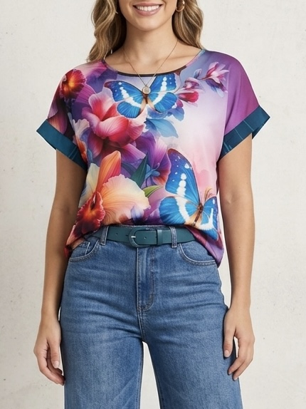 Talla S Blusa fresca estampado