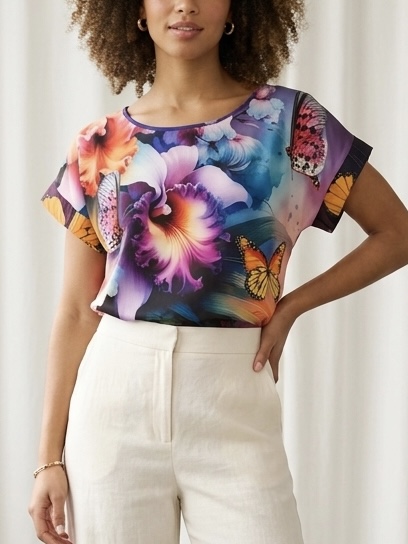 Talla S Blusa fresca estampado