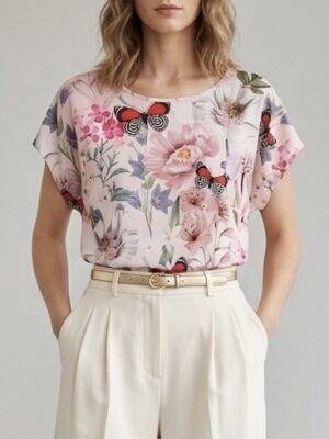 Talla L Blusa fresca estampado