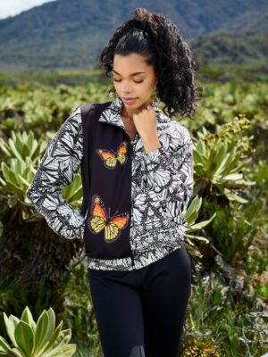 Chaqueta monarca blanco y negro