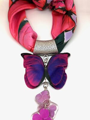 Dije pañoleta Mariposa fucsia
