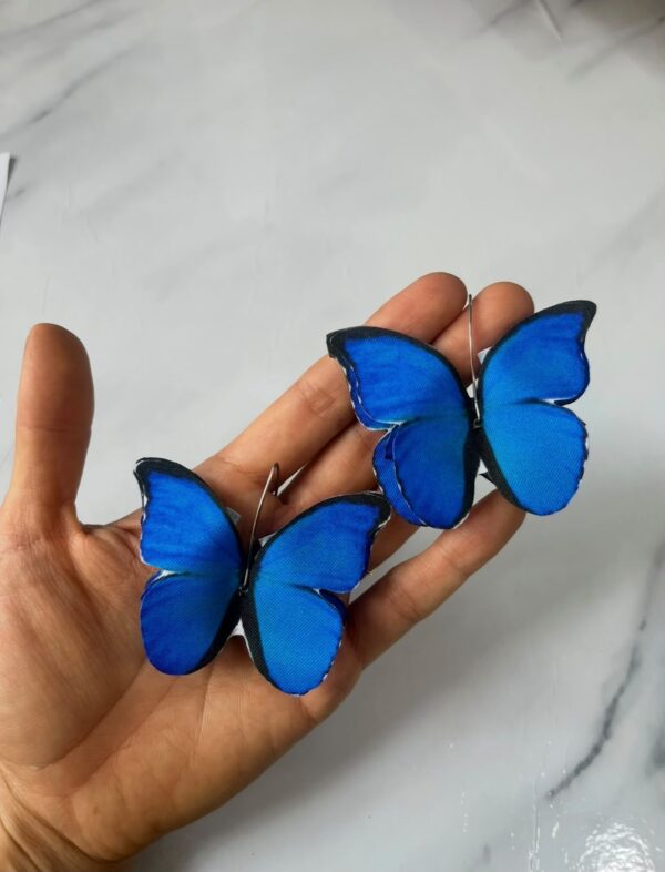 Aretes Colombia. Mariposas tela