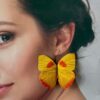 Aretes Colombia. Mariposas tela