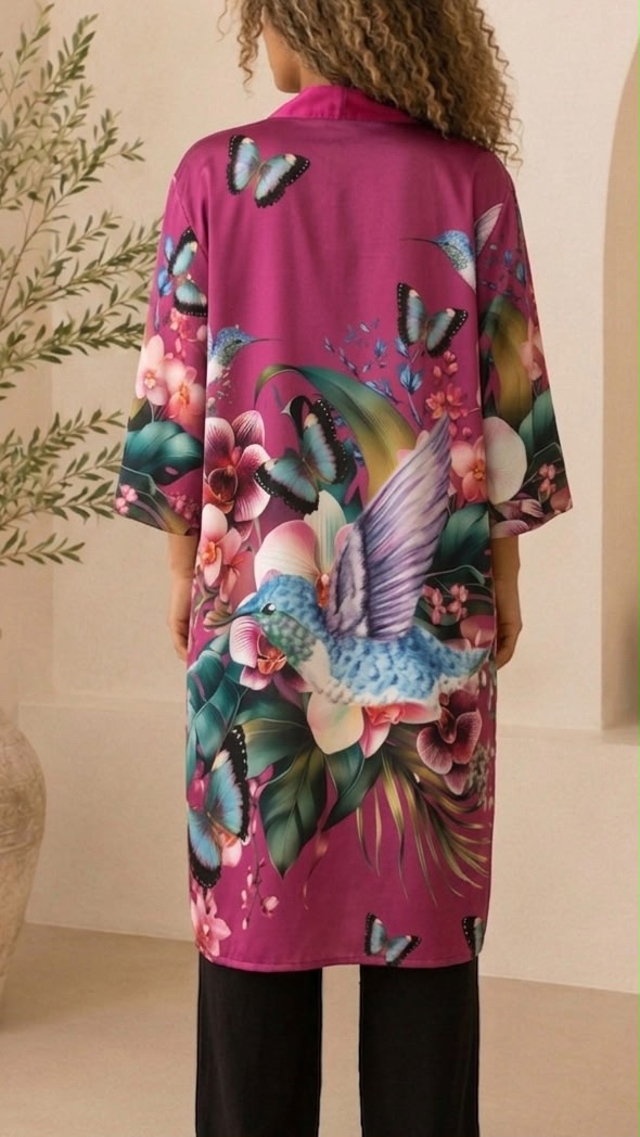 Kimono colibrí fucsia