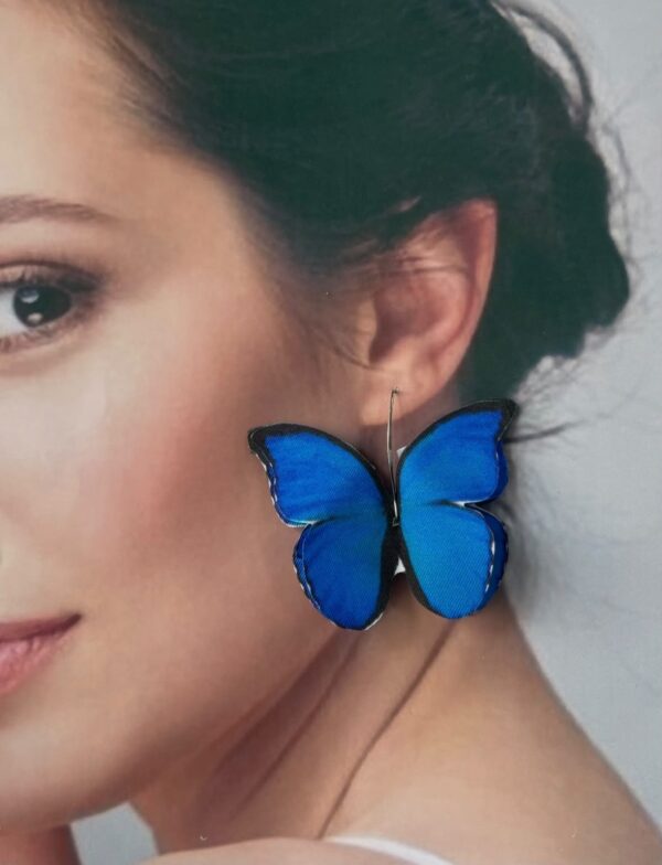 Aretes Colombia. Mariposas tela