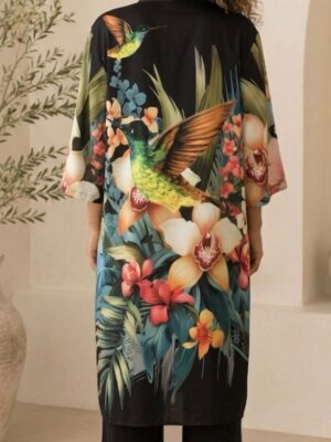 Kimono colibrí en negro
