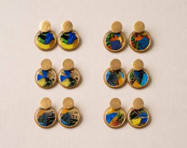 Aretes trozos collage de Alas de Mariposa