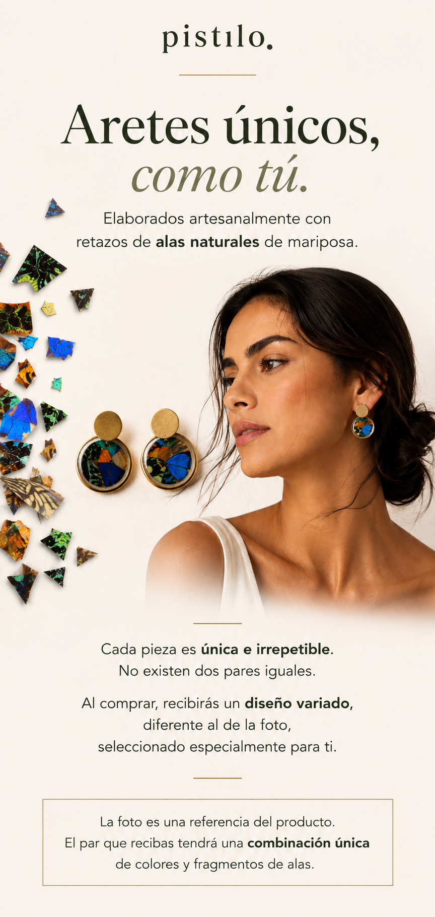 Aretes trozos collage de Alas de Mariposa