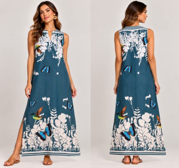 184a4603-fb20-4ae6-a28f-fc2dbe306a2b Vestido largo tipo lino