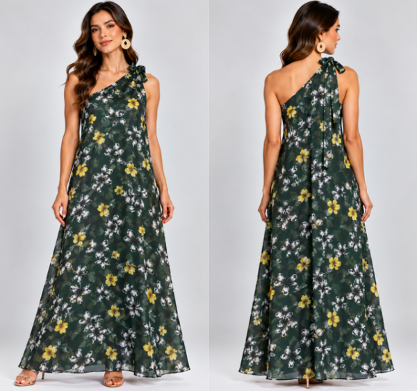 2E6D3C36-3CEE-4E5D-8AF6-E25878B09868 Vestido largo asimétrico Guayacan verde