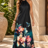 320B41F6-BCCE-45CC-9F2B-B6EBE861B36E Vestido largo cuello halter earth