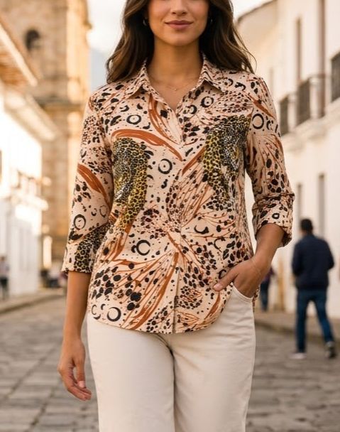 camisa primavera print jaguar