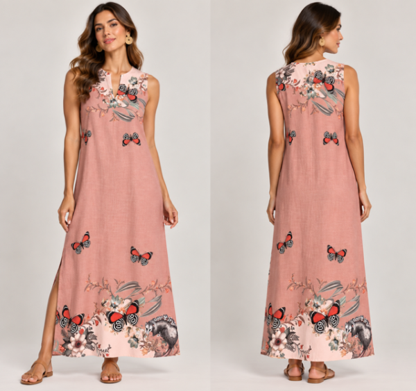 452408B2-1C3F-4E5C-AB35-3FCADE57EF10 Vestido largo tipo lino